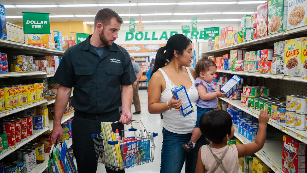 Family shopping at Dollar Tree — this is what fiscal irresponsibility looks like for real families