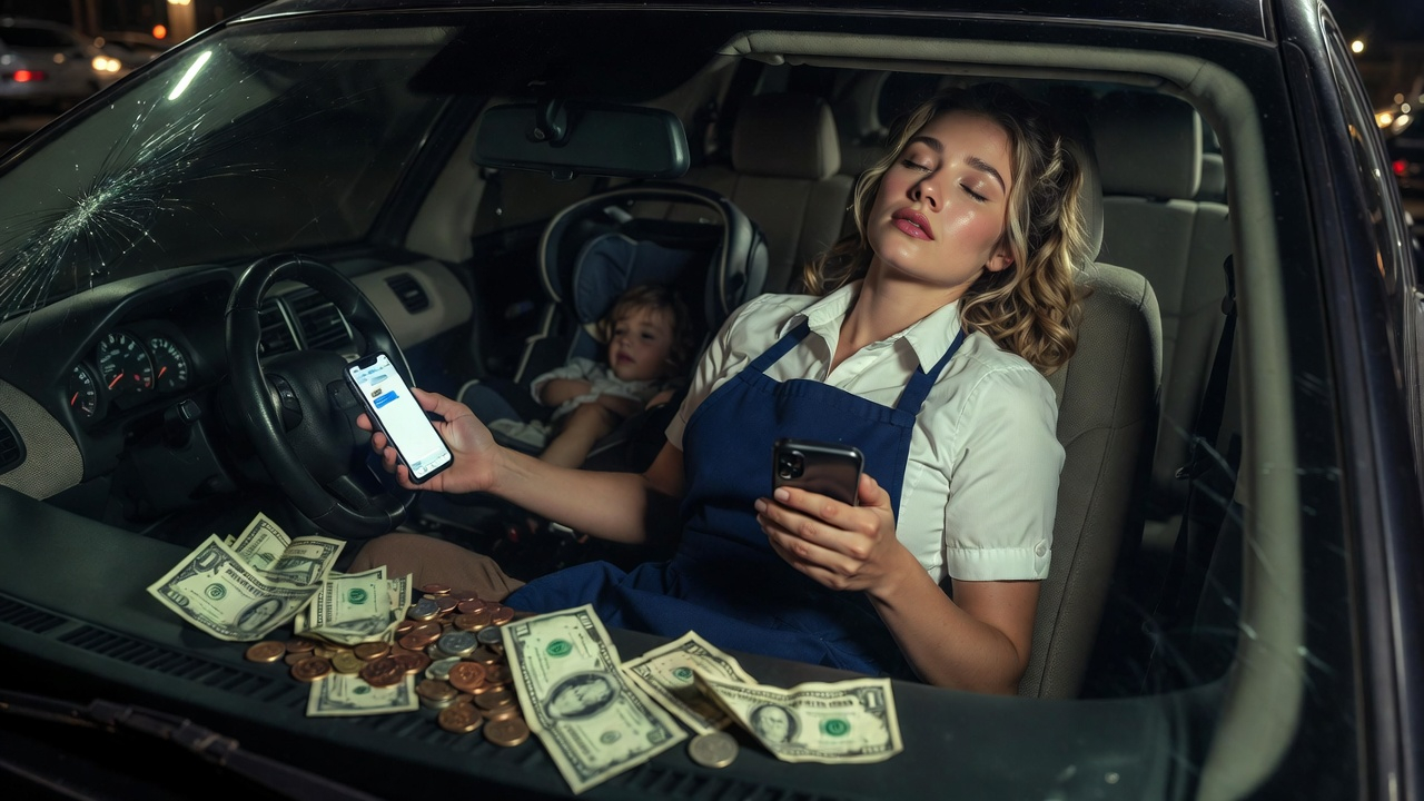 Waitress asleep in her car after a double shift with her daughter in the back seat — $7.5 million in grants while workers cant make rent